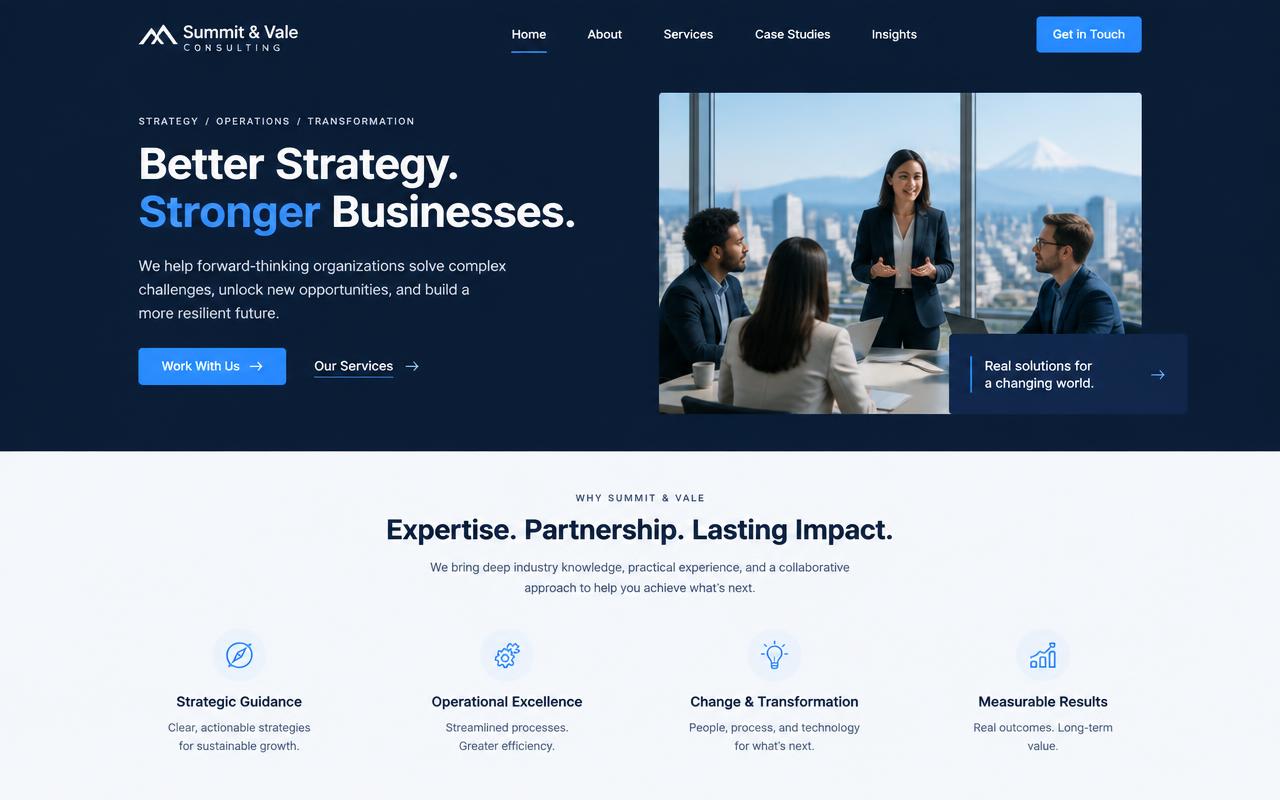 Summit & Vale website example
